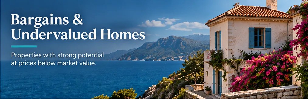 Bargains and Undervalued Homes - properties with strong potential at prices below market value