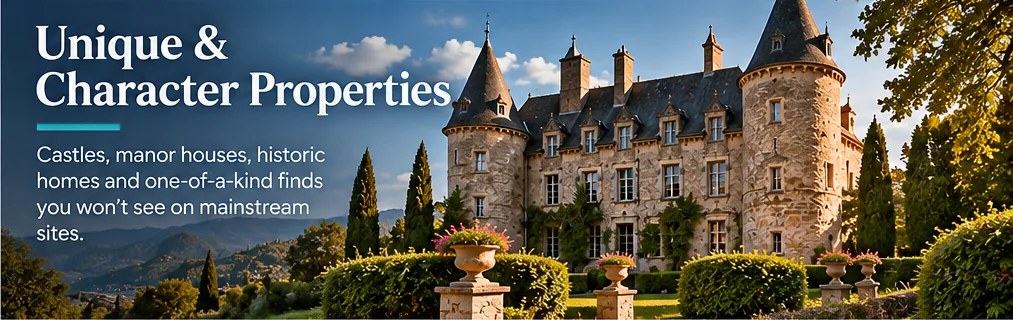 Unique and Character Properties - castles, manor houses, historic homes and one-of-a-kind finds