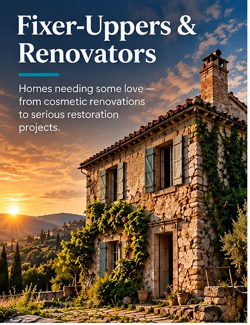 Fixer-Uppers and Renovators - homes needing some love, from cosmetic renovations to serious restoration projects
